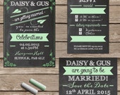Blackboard and chalk wedding invitation
