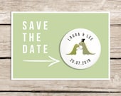 Dinosaur wedding - save the date magnet
