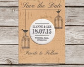 Vintage birdcage design Save the Date Magnet