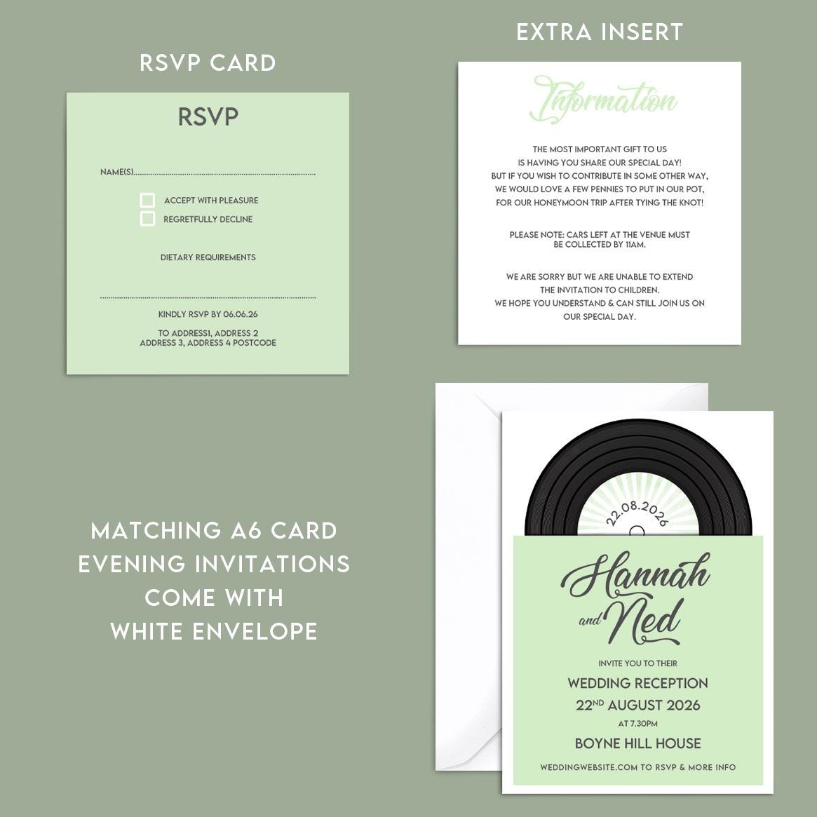 Retro 'vinyl' Record CD Wedding Invitation, Personalised CD Record ...