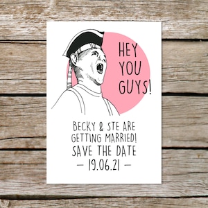The Goonies Wedding Save the Date Cards, Illustrated Save the Dates, Personalised Wedding Stationery with Envelopes, Eco Friendly, Fun