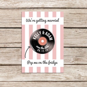 Vinyl Design Save the Date Magnet, Vinyl Record Magnet, Save the Date Cards, Personalised Wedding Stationery, Luxury, Fun Announcements