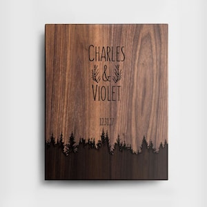Personalized Name Wood Cutting Board, Nature Inspired Kitchen Decor