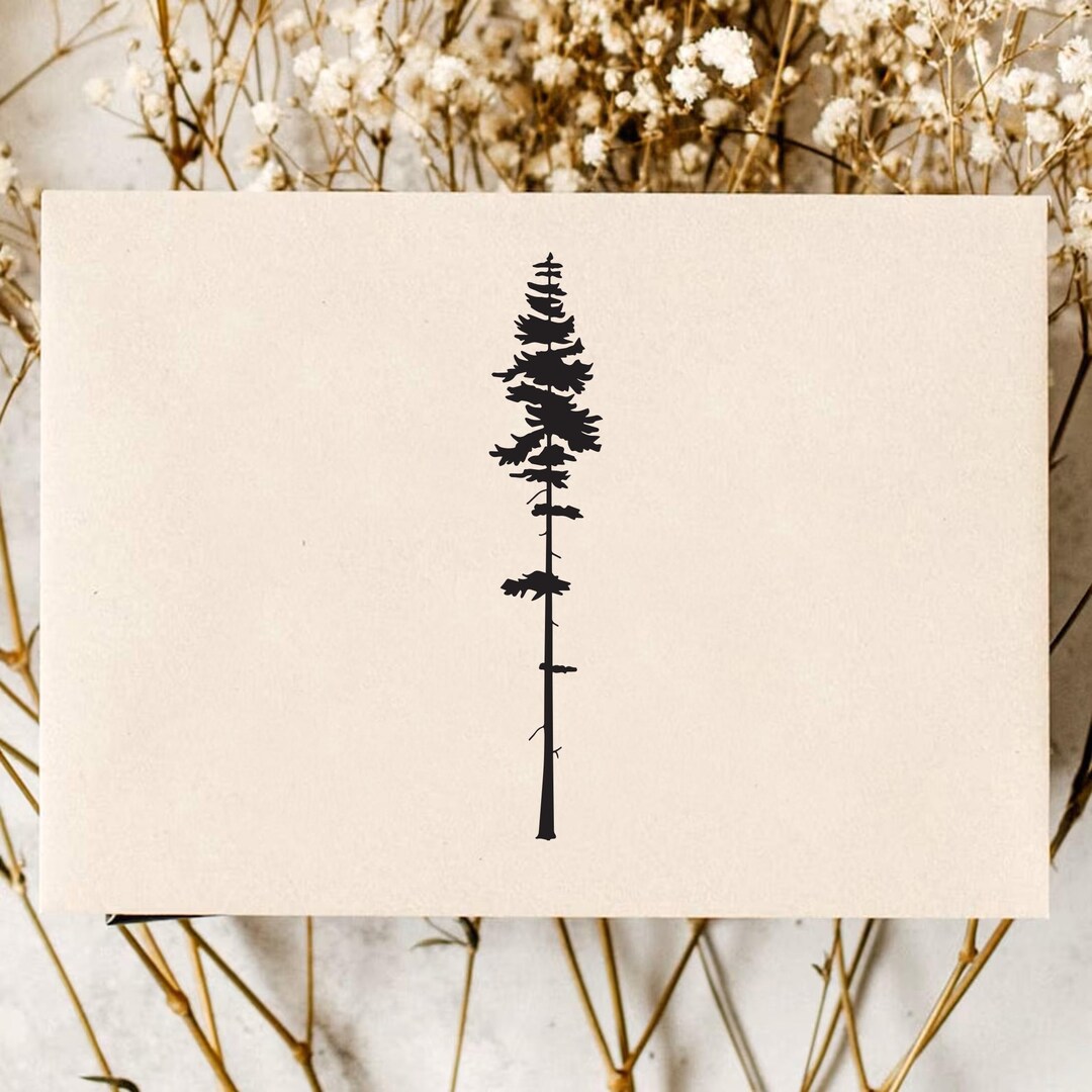 Pine Tree Self Inking Stamp 1.5x3" - Etsy