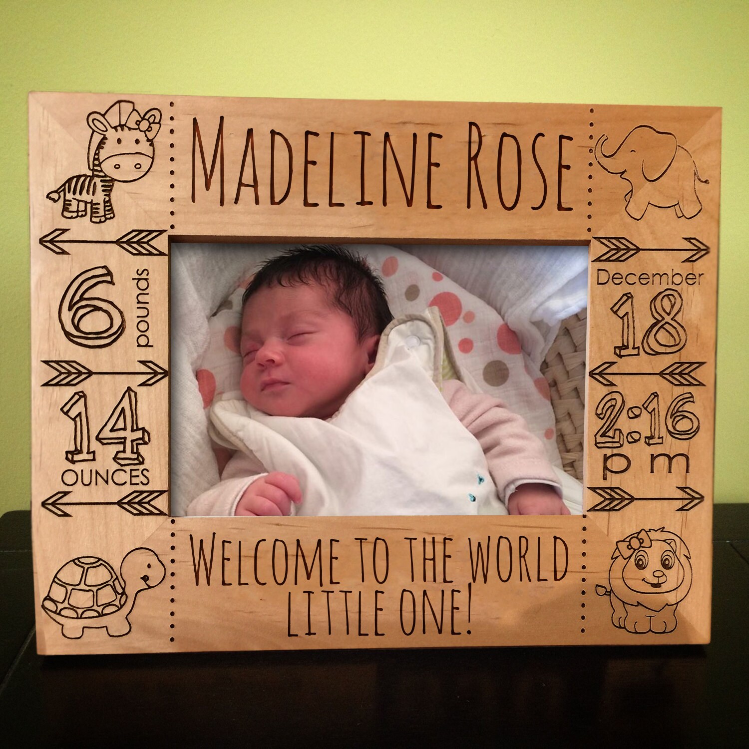 Personalized Engraved Newborn Baby Picture Frame. New Parent Etsy