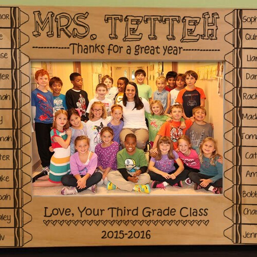 Personalized Teacher Picture Frame Engraved Thank You Photo Etsy
