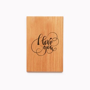 Personalizado Te quiero Tarjeta de madera grabada Regalo para novio o novia