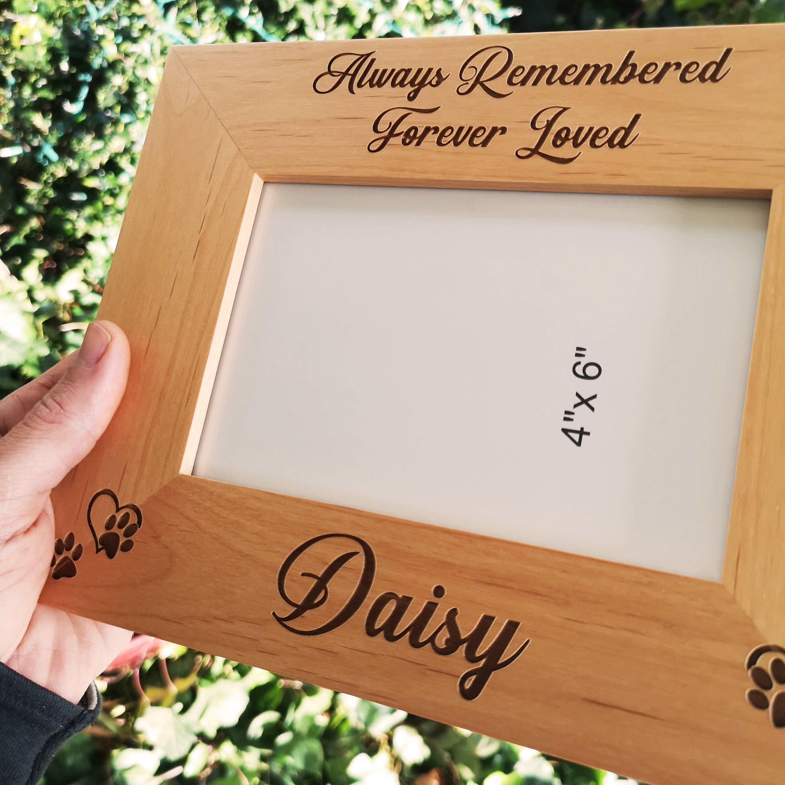 Personalized Dog Memorial Wood Picture Frame Engraved Pet Etsy
