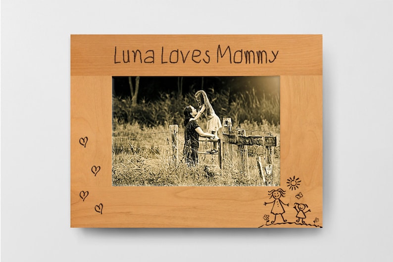 Engraved Frame Personalized Frame Mom Gift Mom Frame Custom Engraved Handwriting Frame Custom Picture Frame Mom Birthday Gift