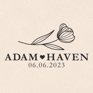 Custom Save the Date Selbstfärbender Hochzeitsstempel für personalisierte Einladungen 2,5x1 Zoll
