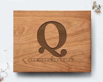 Cutting Board with Custom Address. New Home Gift, Engraved Cutting Board for Real Estate Clients, Realtor Closing Gift