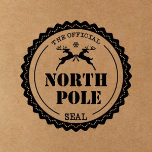 Timbro di gomma ufficiale del Polo Nord in legno 2,5x2,5