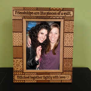 Best Friends Frame Wood Burned Picture Frame Personalized Rustic