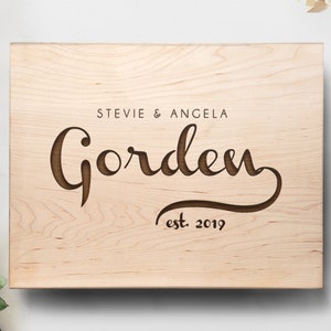 Personalized cutting board, Bridal shower gift, Housewarming gift, Chop board, Walnut cutting board, First home gift, Family Cutting Board