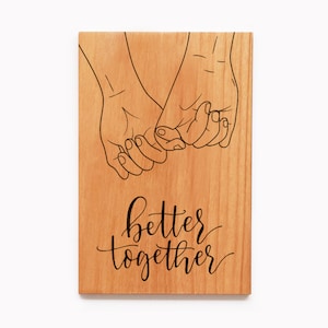 Better Together Custom Wood Jubiläumskarte Graviertes Geschenk für Ihn