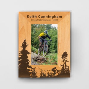 Personalized Mountain Bike Picture Frame Engraved 4x6/5x7/8x10&quot;