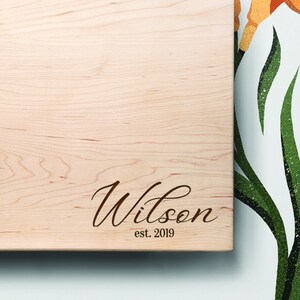 Custom engraved cutting board / Personalized cutting board / Couple cutting board wedding gift / Host gift / Housewarming gift image 2