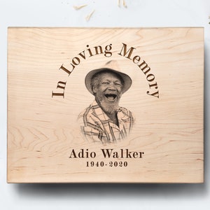 Custom Memorial Portrait from Photo Engraved on Wood Board - Personalized Keepsake Gift