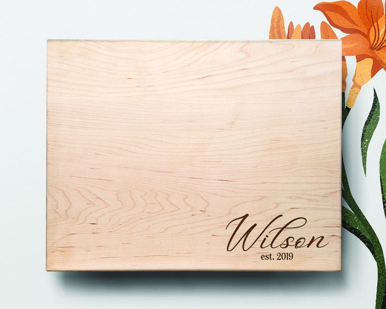 Custom engraved cutting board / Personalized cutting board / Couple cutting board wedding gift / Host gift / Housewarming gift image 1