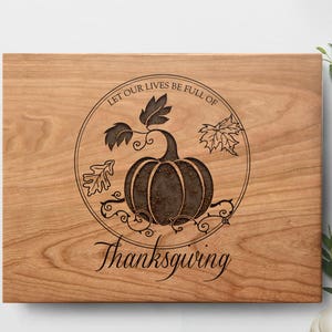 Danksagungs-Brett Dekoration, Erntedank-Schneidebrett, Herbst Dekor Kürbis, Herbstblätter 14x11 Zoll
