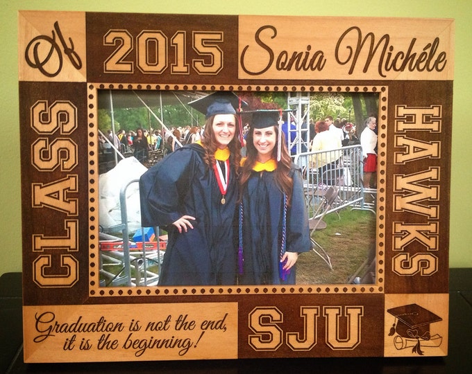 Personalized Graduation Picture Frame Engraved, Custom High School Grad Photo Gift.