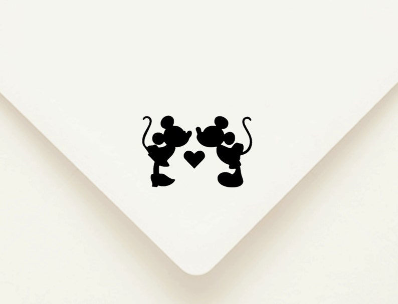 Envelope Seal Mickey Loves Minnie Stamp Disney Stamp Mickey Disney Stamp Mickey and Minnie wood stamp rubber stamp Minnie Stamp