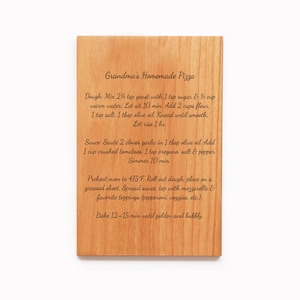 Tarjeta de recetas personalizada grabada en madera: regalo personalizado para cocineros y abuelas