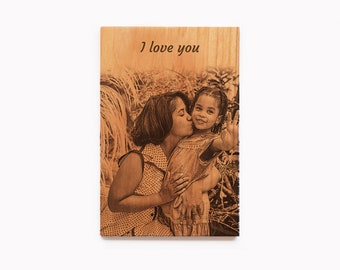 Etched Mother's Day Card: Personalized Gift for Mom with Picture