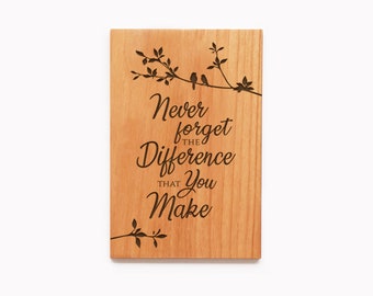 Personalized Wife Birthday Card Engraved, Never Forget The Difference you Make