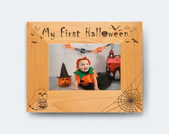 My First Halloween Wood Picture Frame Engraved 4x6" / 5x7" / 8x10"