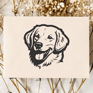 Labrador Retriever Dog Rubber Stamp Wooden Mount 1.5x1.5&quot; / 2.5x2.5&quot;