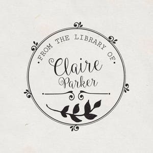 Personalized Book Belongs to Stamp with Wooden Handle. Custom From The Library Of