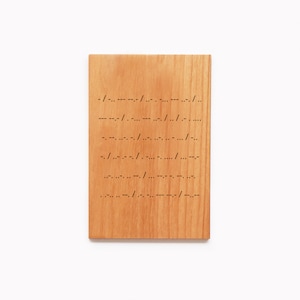 Benutzerdefinierte Morse Code Holz Karte graviert mit Umschlag, Geschenk für Ihn