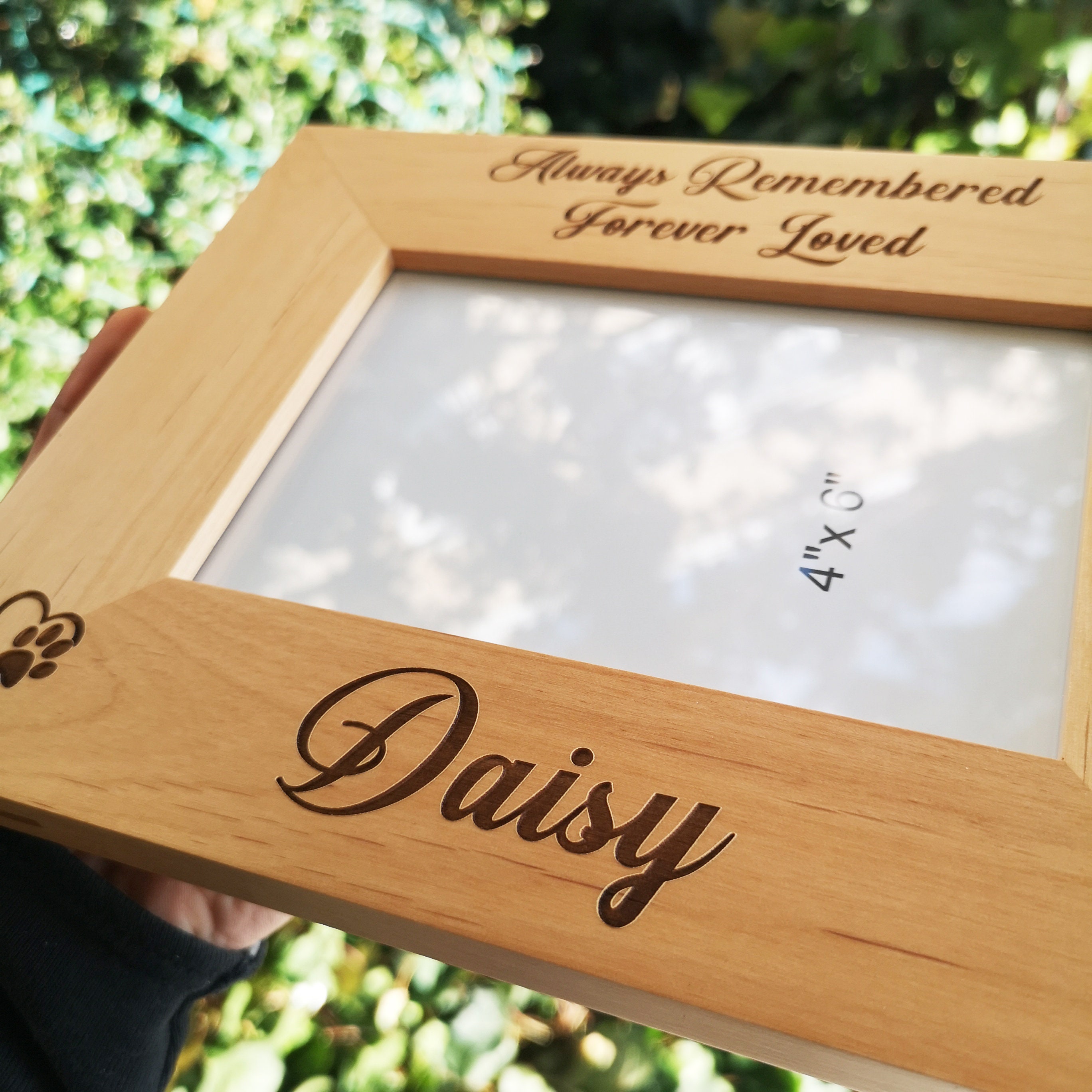 Personalized Dog Memorial Wood Picture Frame Engraved Pet Etsy
