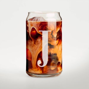 Monograma grabado personalizado Can Glass para cerveza o refresco - Idea de regalo única