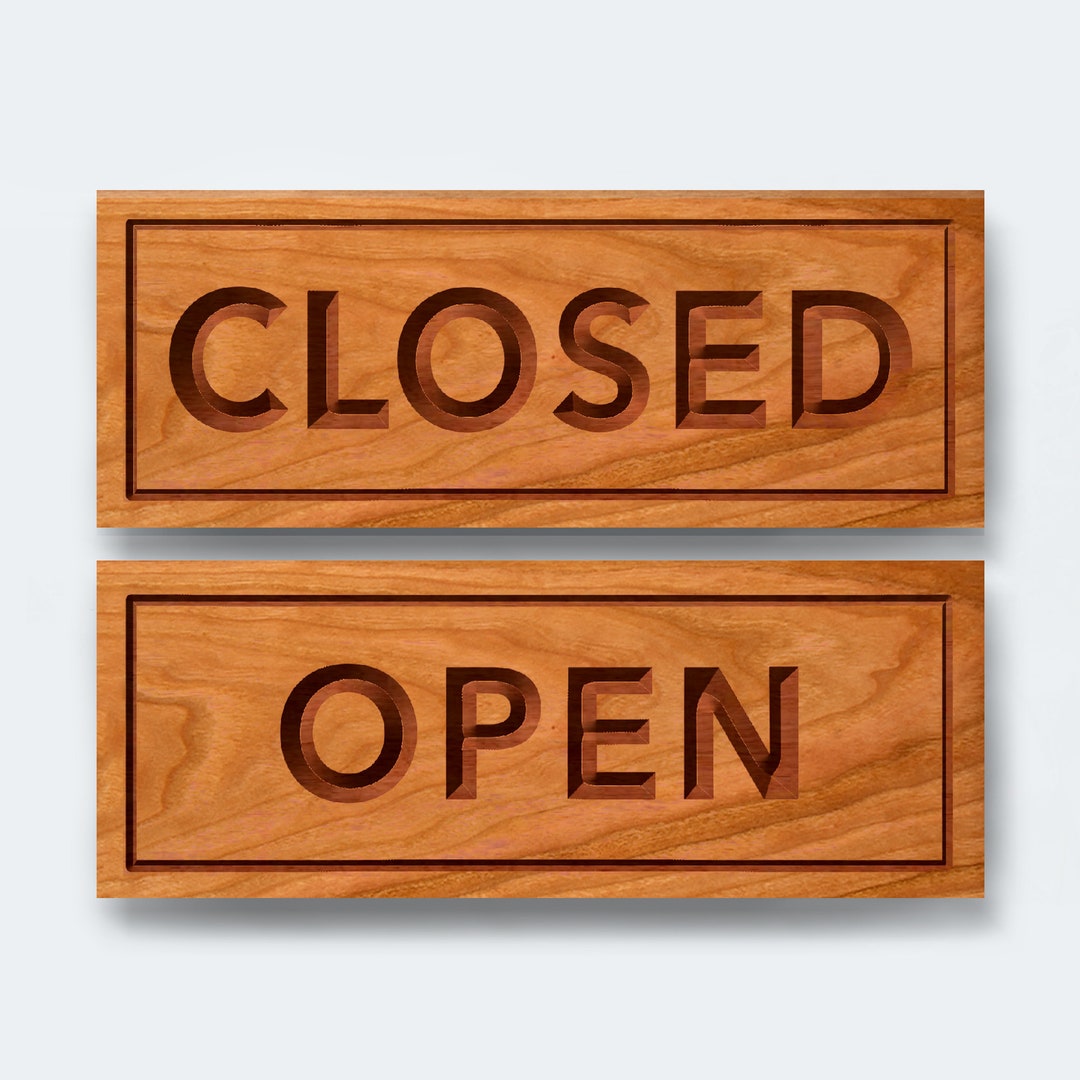 Open Closed Carved Wood Sign (double Sided) 5x14 Inches - Etsy