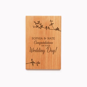 Carte de vœux de mariage personnalisée : cadeau de félicitations gravé pour un couple nouvellement marié