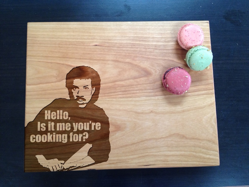 Hello, Is it me you're cooking for Engraved wood cutting board, housewarming, funny cooking gift idea image 1