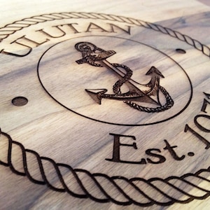 Personalized Anchor Nautical Cutting Board - Christmas Gift Idea