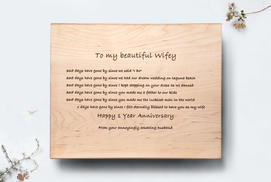  STOFINITY 1 Year Anniversary Wooden Gifts for Boyfriend  Girlfriend - One Year Anniversary Wood Gifts for Him Her, First Gift  Anniversary for Husband Wife, Wood Hear Plaque 1st Wedding Gift for