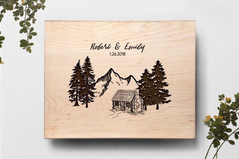 Personalized Cutting Board Cabin Cutting Board Wedding Etsy