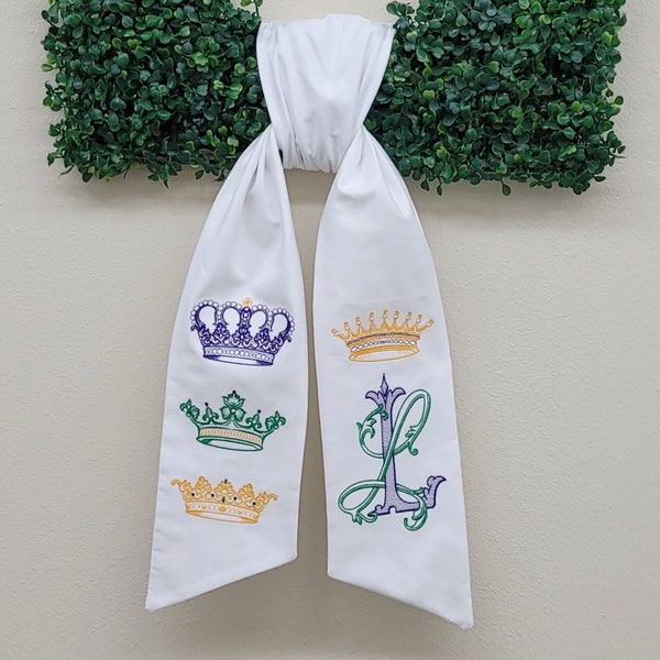 Wreath Sash Mardi Gras Crowns Personalized Antique Chic