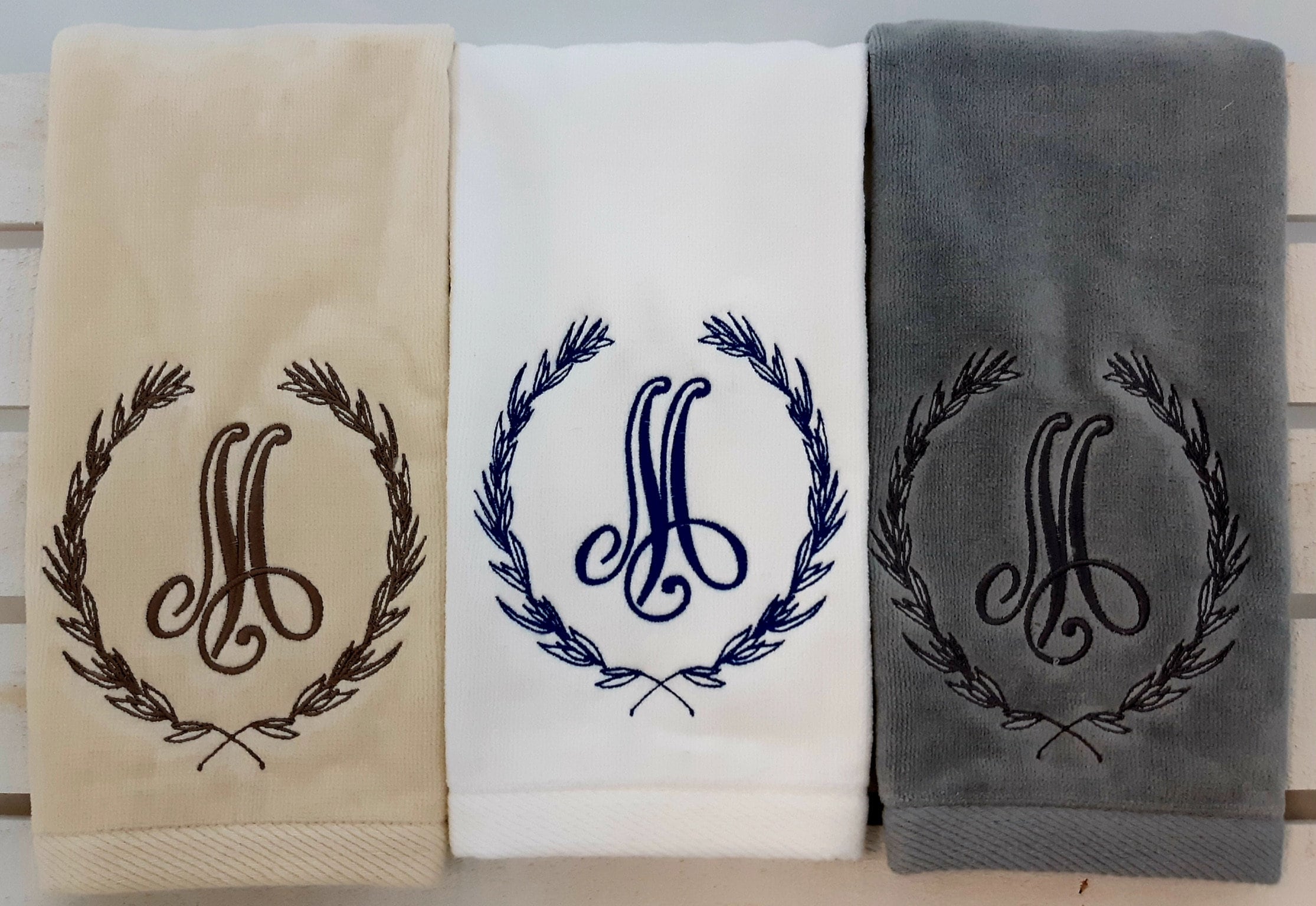 Monogrammed Hand Towel Etsy