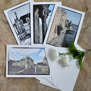 French Chateau & Fortress Cards: Loire Valley Photography, Set of 4