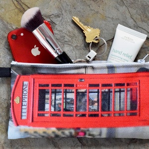 Bolsa de accesorios, cabina telefónica roja de Londres, regalo de Navidad, regalo de viaje, regalo de Londres
