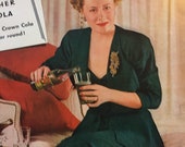 Movie Star Ad, Product Placement 1940 39 s Royal Crown Cola Ad, Stunning Irene Dunn, Old Time Movie Star, R.C. Ad 1942, Retro Decor, 3 42