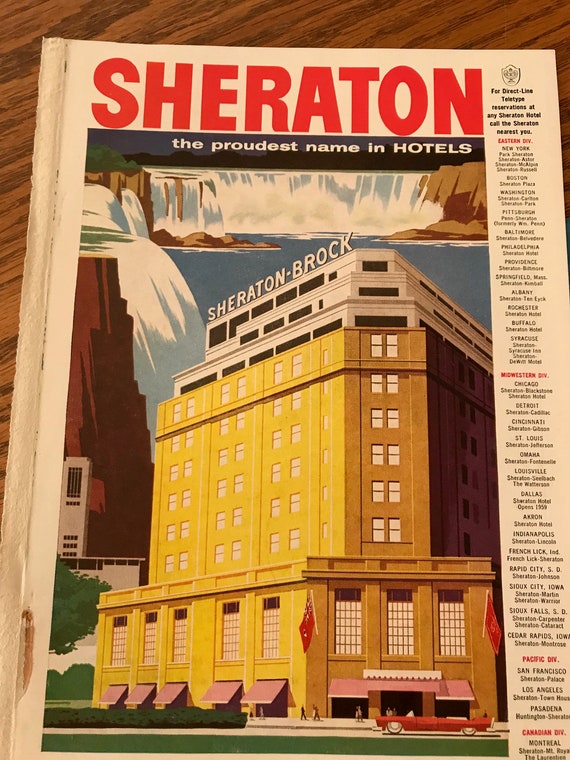 Niagara Falls Vintage Print Ad 1957 Sheraton Brock