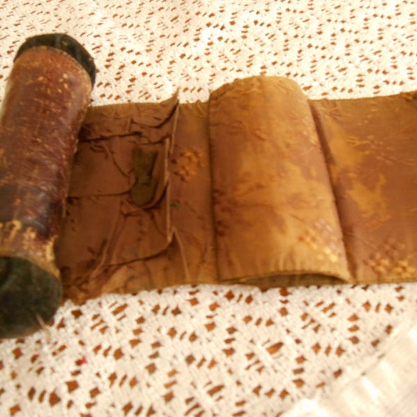 Early 1900's ETUI, Free Shipping, Small Decorative Sewing Case, Shaker Country PA Made, Carried in WWI by Serviceman, Leather Handmade