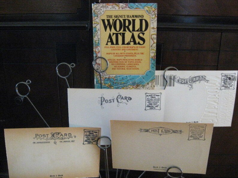 Zero Waste Wedding Save-the-Date: World Class Message REAL BOOK CARDS Made from Library Discards Book Store Postcards Teacher Gift