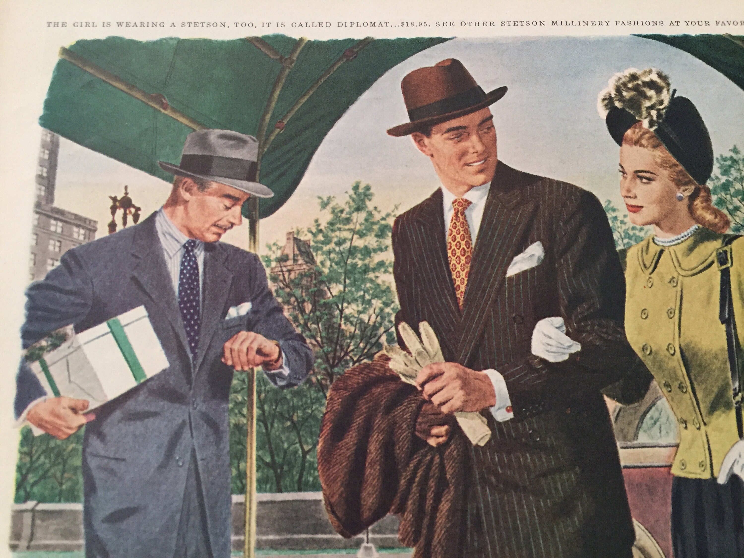 Vintage Stetson Hat Ads Set of 4 From 